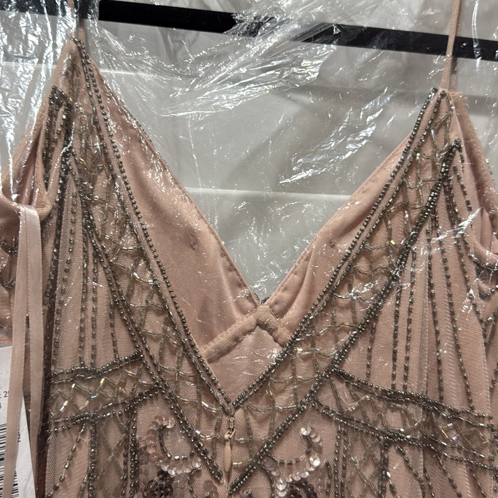 Jump Elegant Beaded Evening Gown – Size 5/6 (Color: Blush) - Picture 11 of 11